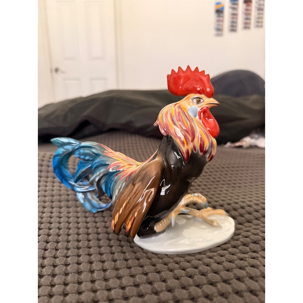Rosenthal Classic Rose Porcelain Rooster Figurine Germany 1196/6000 Vintage